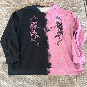 Skeleton Dance Sweatshirt - Black & Pink